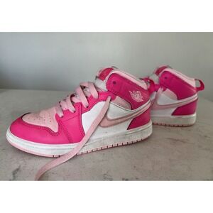Nike Air Jordan 1 Mid GS Youth Fierce Pink White/Medium Soft Pink/FP - size 1